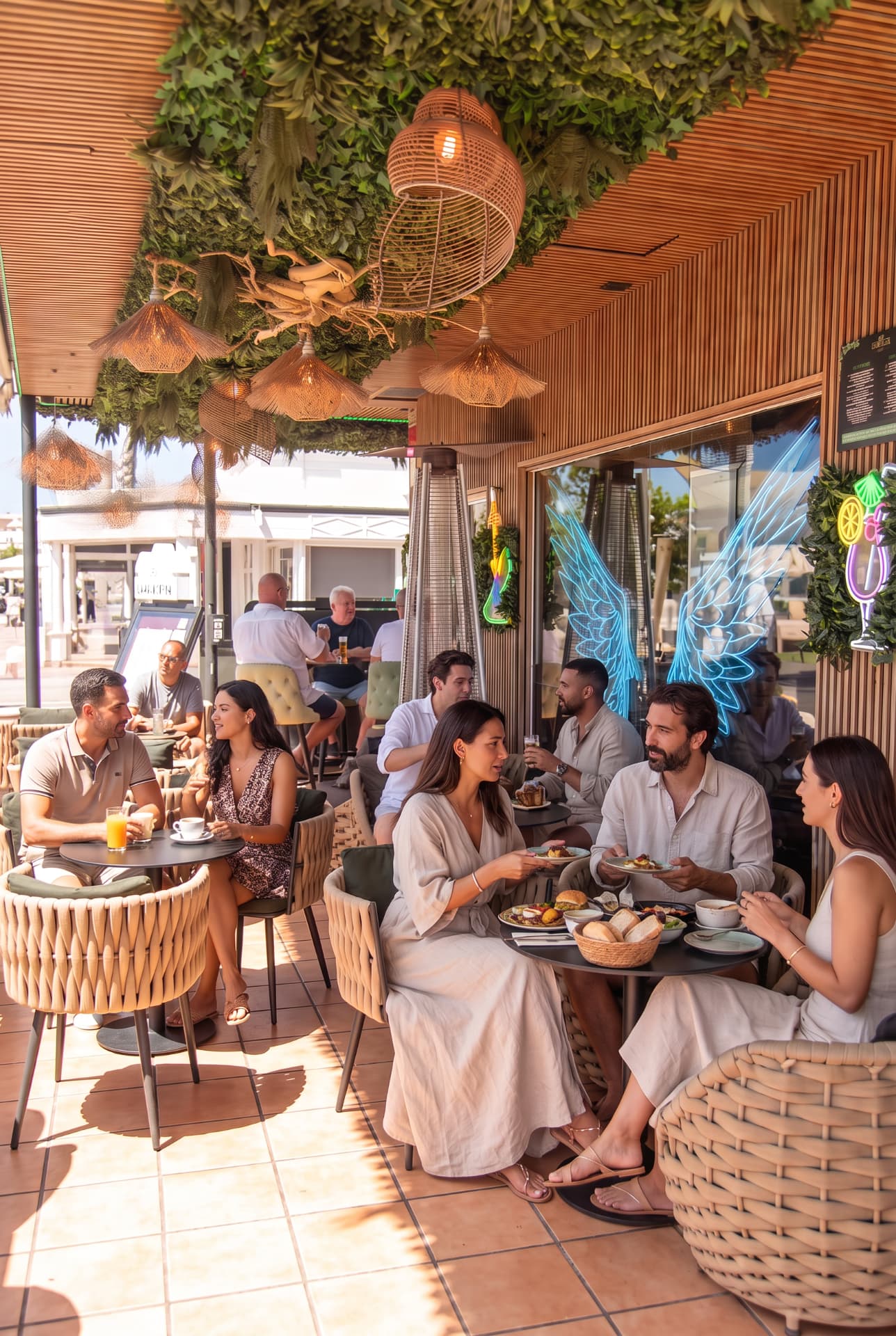 Terraza con clientes